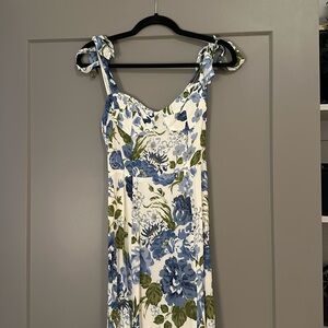 NWT reformation floral dress blue green nadira